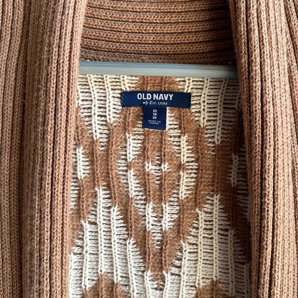 Old Navy Brown/Cream Cardigan- Size XS - Picture 2 of 4